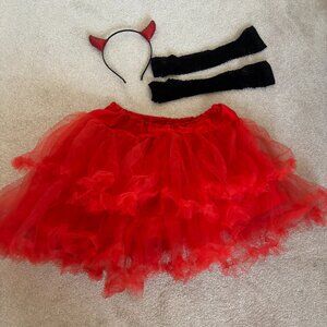 Girls Devil Costume Bundle Set